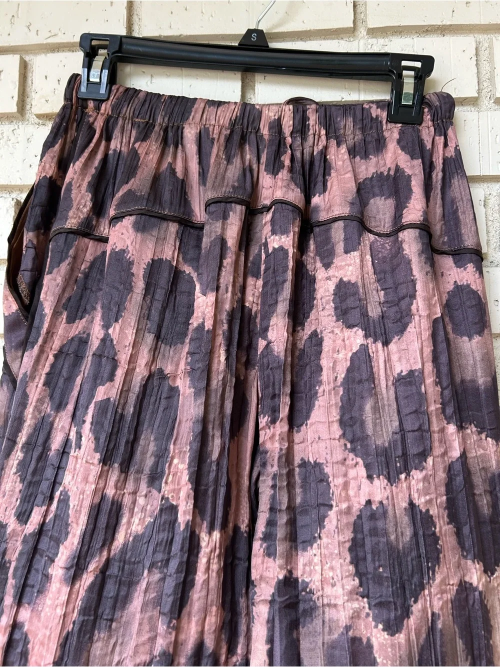 Free People All Out Printed Satin Pants Leopard Print